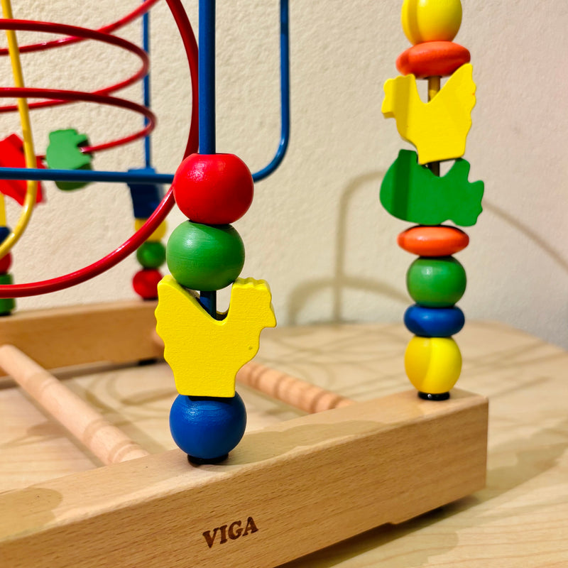 Viga Toys Wooden Large Wire Bead Maze 32.5 cm(L)x 31.5 cm (W)x 25 cm(H) Fine Motor Skills Developmental Toys 2yrs+ (Bulky Shipping)