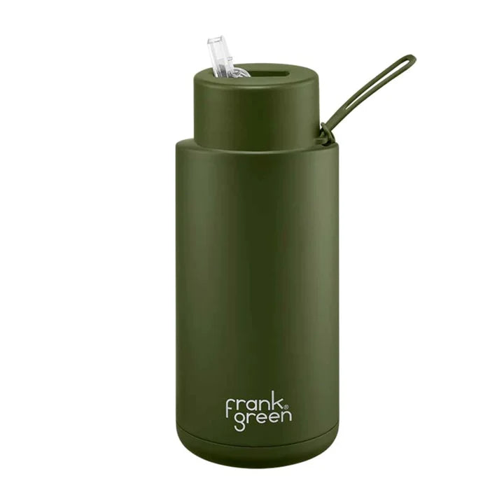 Frank Green Ceramic Water Bottle 1 Litre with Straw (CLEARANCE)
