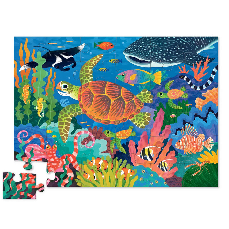 Crocodile Creek Classic Jigsaw Floor Puzzle 36pcs Sea Turtle Ocean Toys Cognitive Developmental Toys for Preschoolers 3yrs+