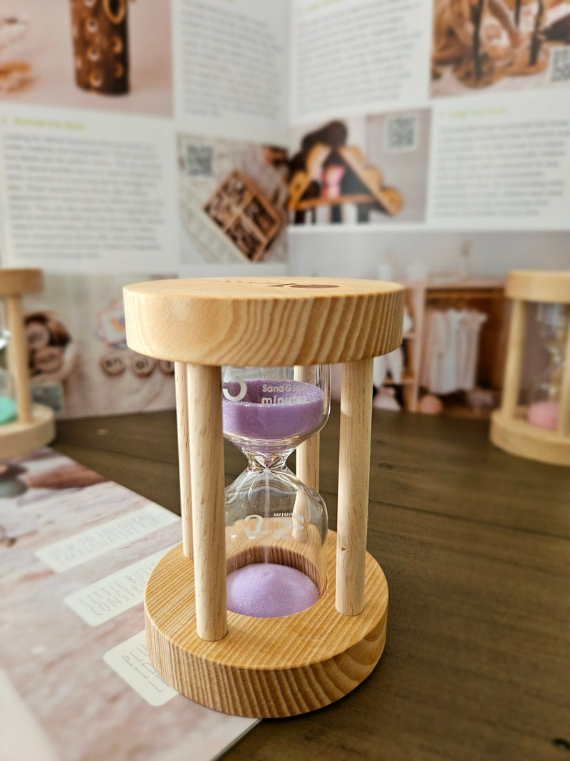 Qtoys Wooden Sand Timers Extra Large 1, 2, 3, and 5 Minutes Set of 4 Early Maths 3yrs+