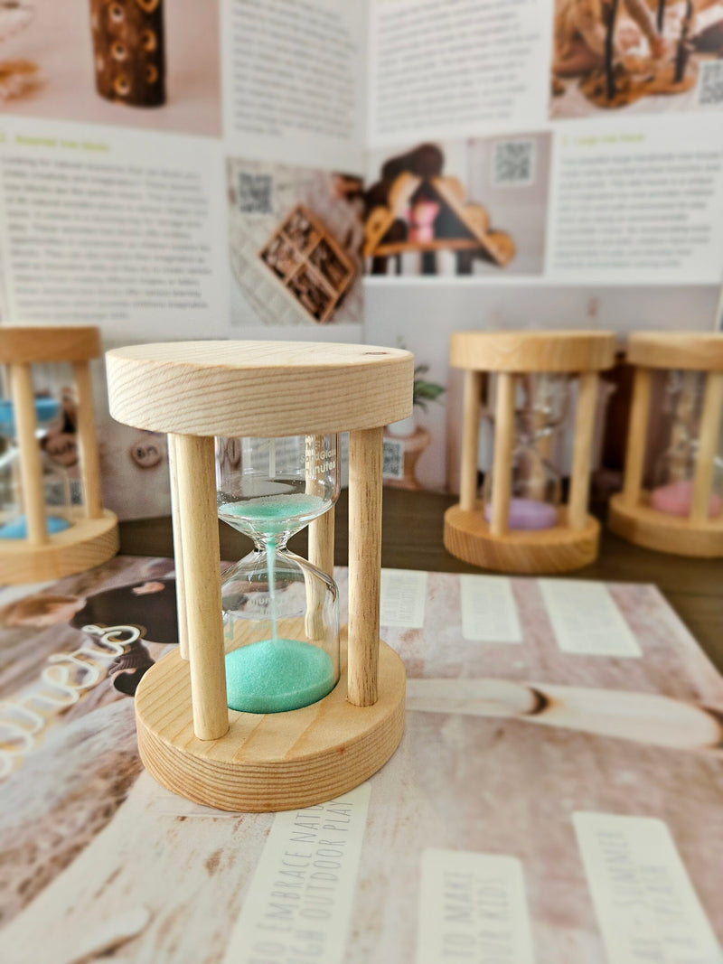 Qtoys Wooden Sand Timers Extra Large 1, 2, 3, and 5 Minutes Set of 4 Early Maths 3yrs+