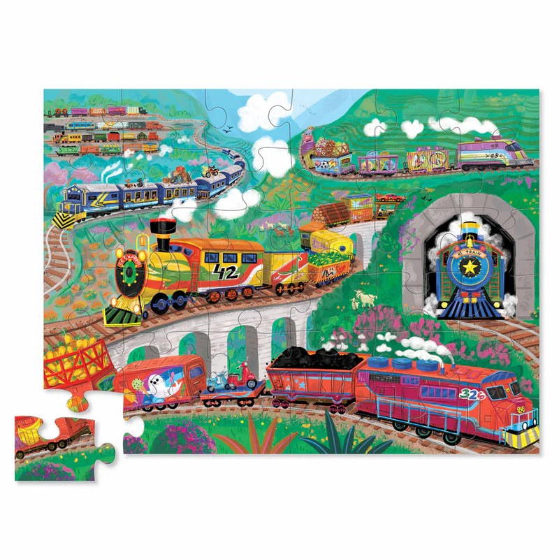 Crocodile Creek Classic Jigsaw Floor Puzzle 36pcs All Aboard Cognitive Developmental Toys for Toddlers Gift Idea Best Seller 3yrs+
