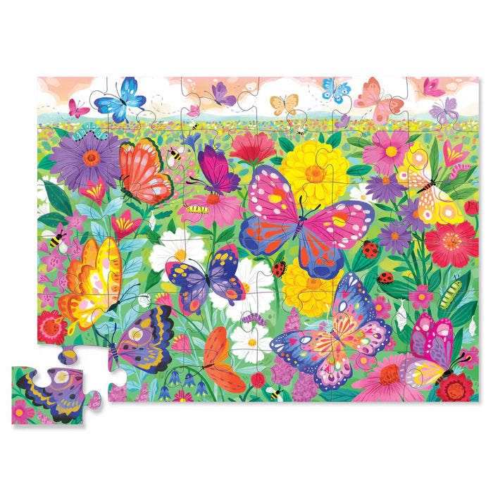 Puzzle Per Bambini Crocodile Creek 24 Pezzi – Rainbow Garden Con Fiori, Dimensioni 28x38 Cm – Scatola Sagomata