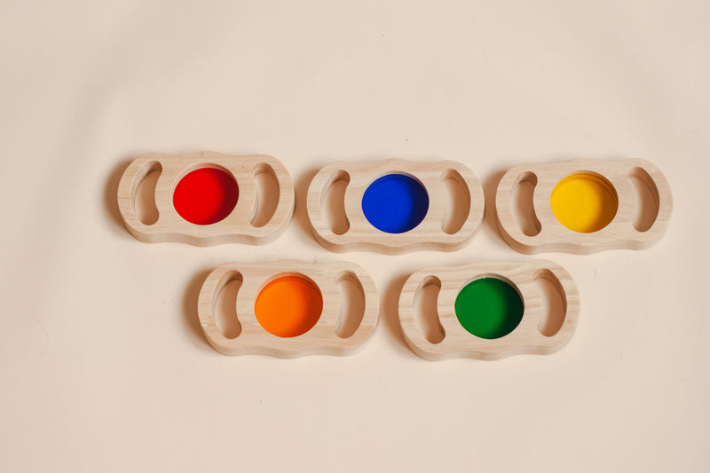 QToys See Through Coloured Blocks with Handles 5pc Sensory Toys 2yrs+