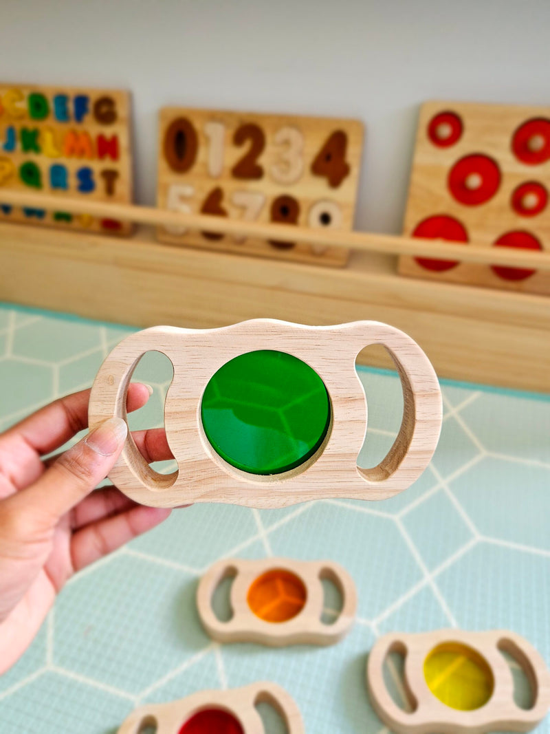 QToys See Through Coloured Blocks with Handles 5pc Sensory Toys 2yrs+