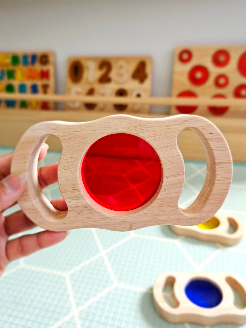 QToys See Through Coloured Blocks with Handles 5pc Sensory Toys 2yrs+