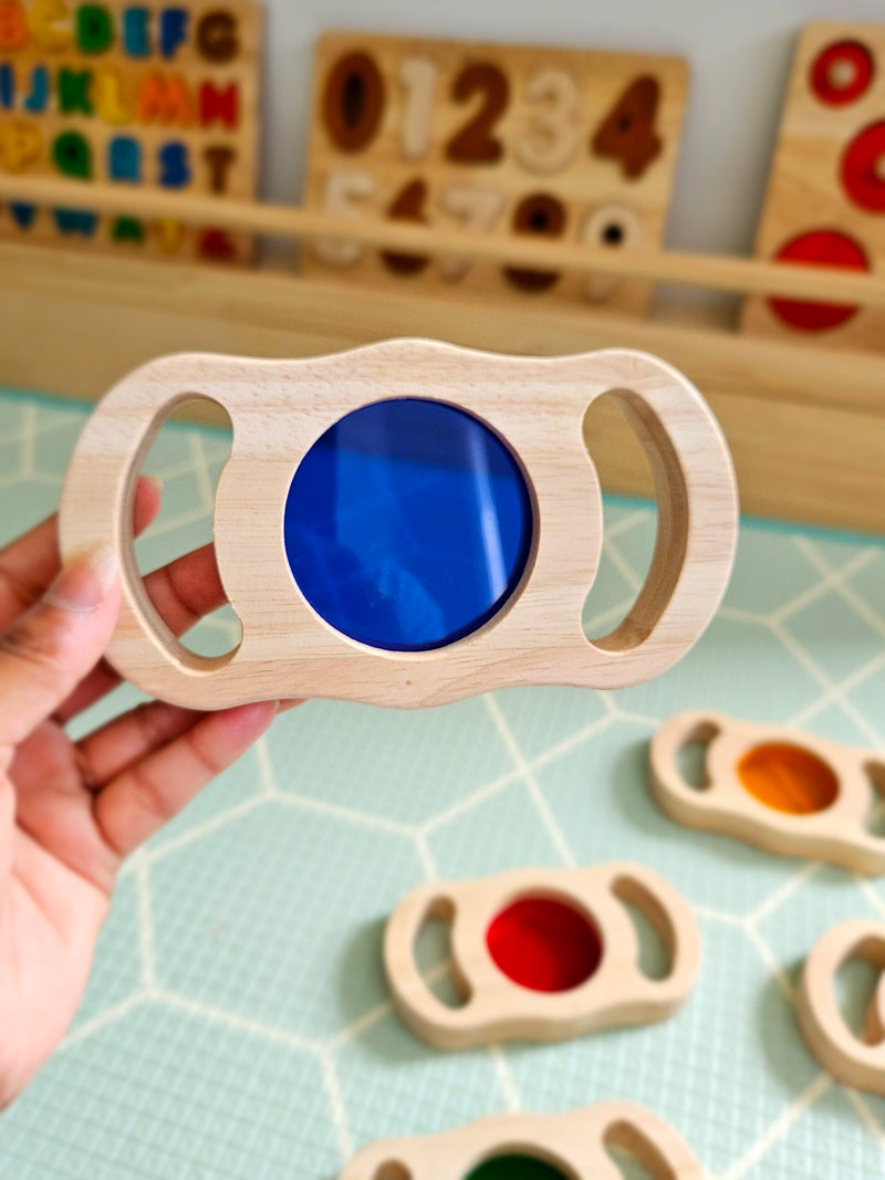 QToys See Through Coloured Blocks with Handles 5pc Sensory Toys 2yrs+