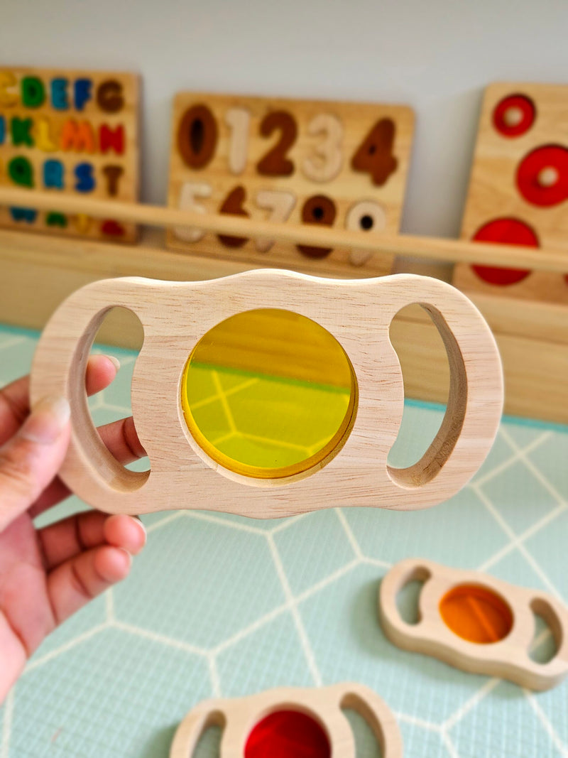 QToys See Through Coloured Blocks with Handles 5pc Sensory Toys 2yrs+