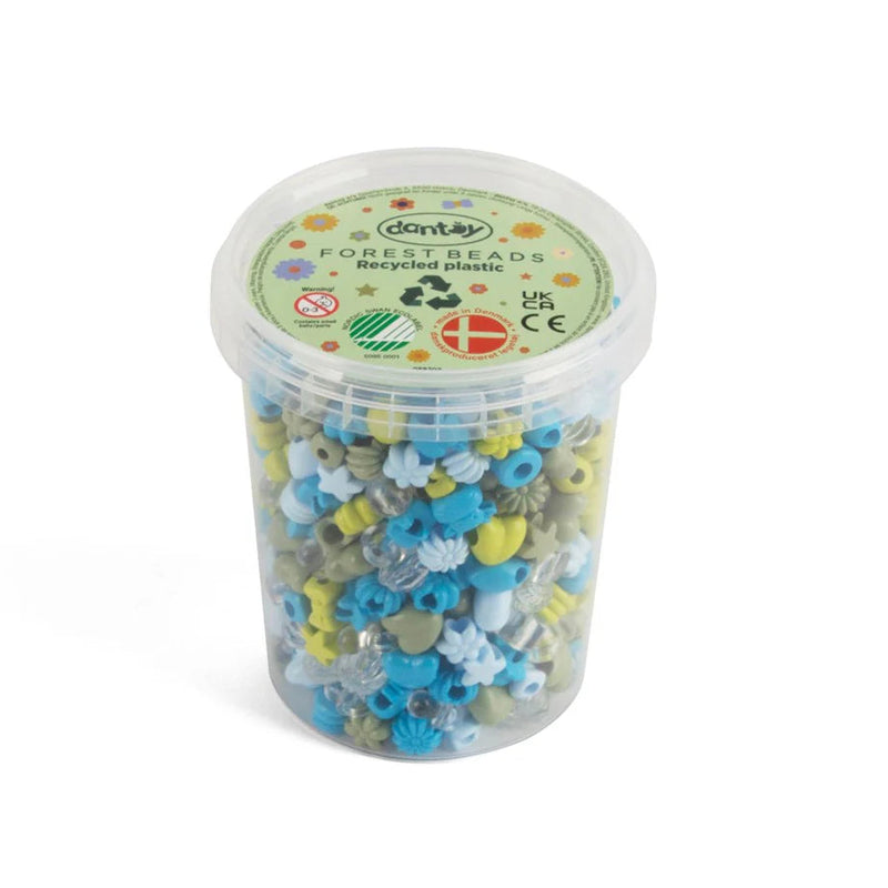 Dantoy Large Pastel Recycled Beads Forest Colours 520pcs Arts and Craft Loose Parts Classroom Set 3yrs+