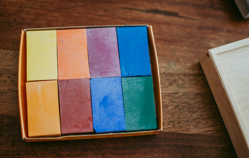 Filana Organic Beeswax Crayons Waldorf Education Inspired 8 Blocks Stationary Art and craft for kids 3yrs+
