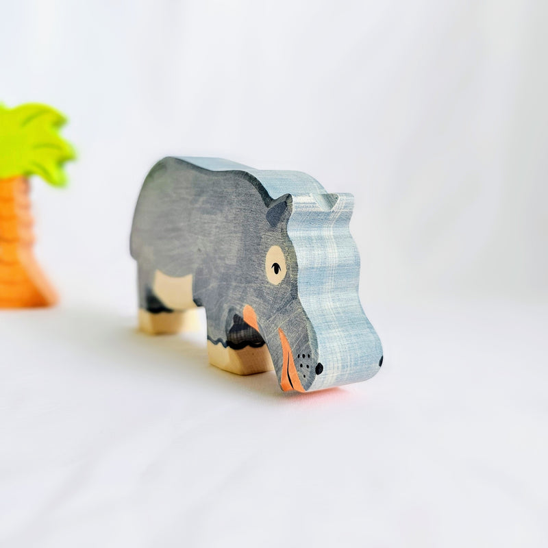Holztiger Hippopotamus Wooden Animals Wildlife Animal Feeding 3yrs+