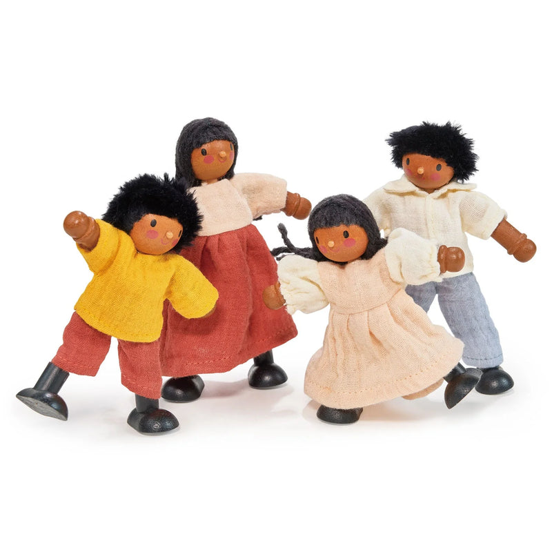 The Berrybunch Doll Family Set of 4 by Mentari Flexible Dolls Imaginative Play Toy Figure 3yrs+