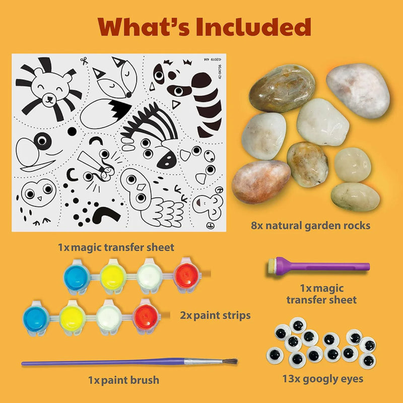 Kidzmaker Magical Animal Rock Painting Art and Craft for kids Gifting idea for 5yrs+