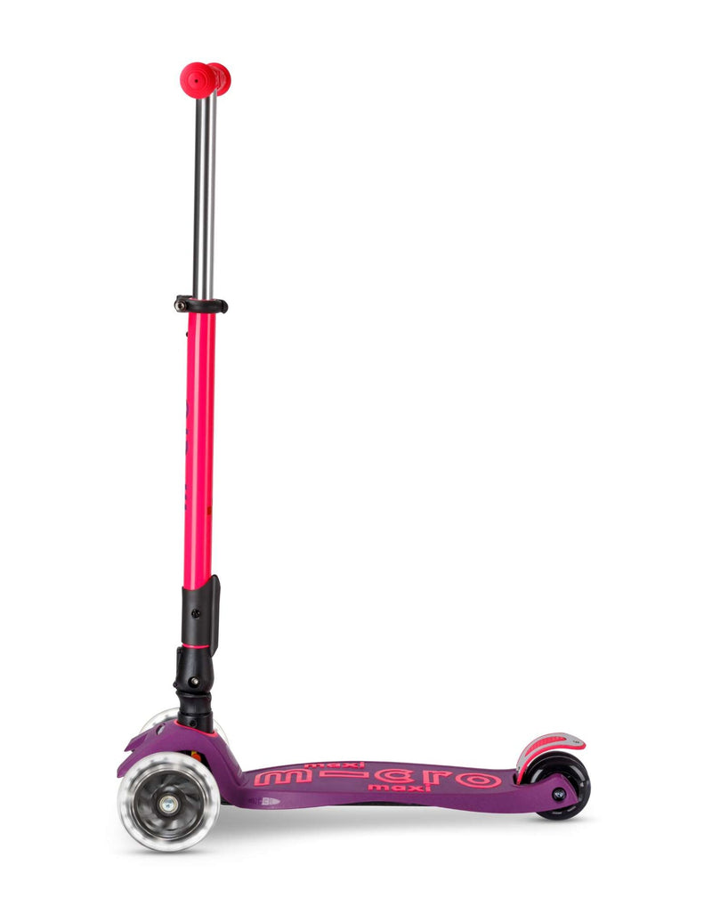 Micro Scooter Maxi Deluxe 3-wheel Foldable Scooter LED Neon 5yrs+ (Bulky Shipping)