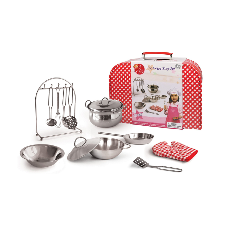 Egmont Cookware Play Set in Suitcase 13 pcs Play Kitchen Pretend Play Gift Idea 3yrs+