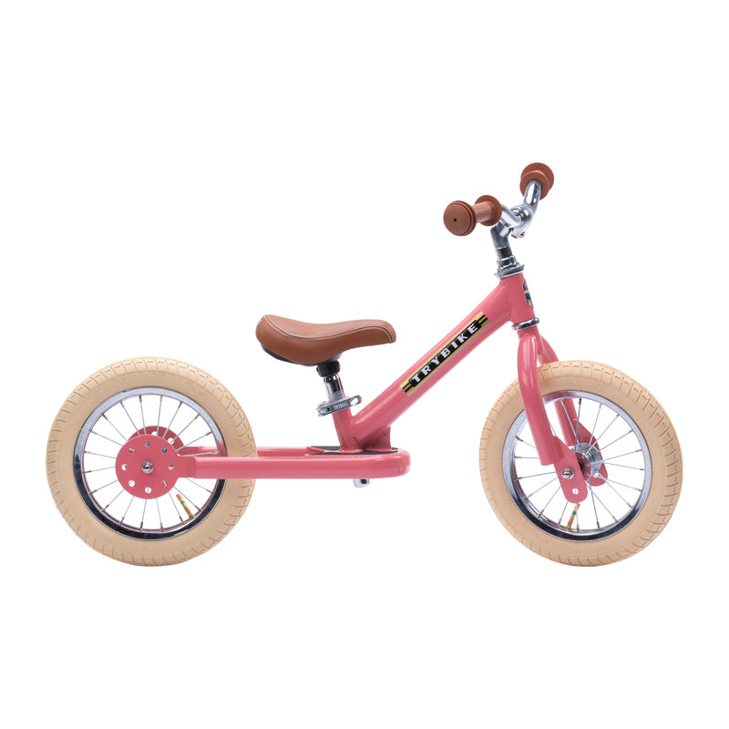 TryBike Trike Vintage PINK 2 in 1 Balance Bike Kids Toddler Bike Best Seller 18mths-6yrs (Bulky Shipping)