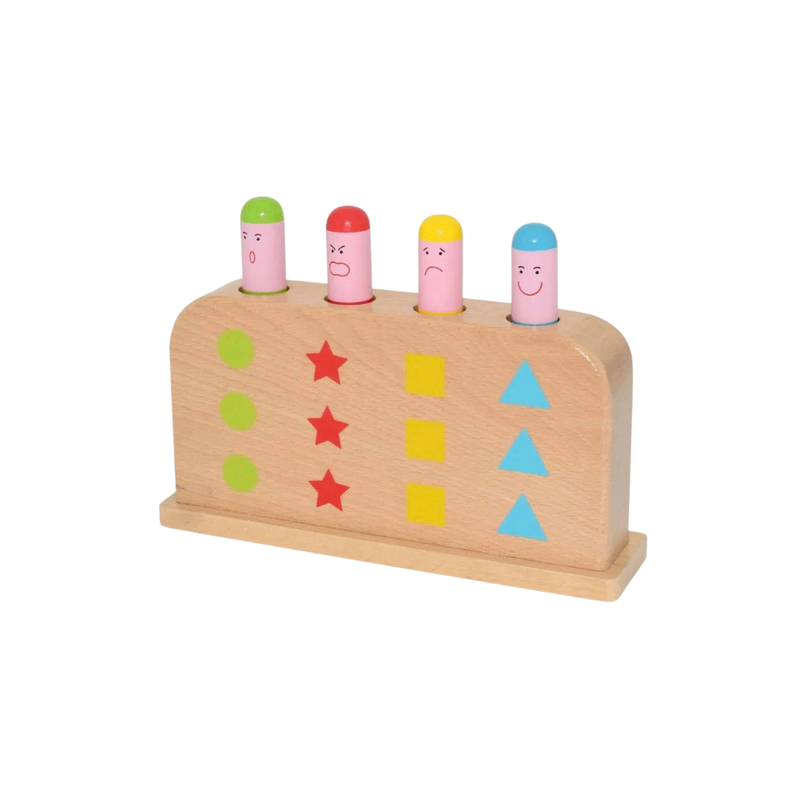 Fun Factory Wooden Expressions Pop Up Bunny Developmental Toddler Toys Baby Toys for 12m+