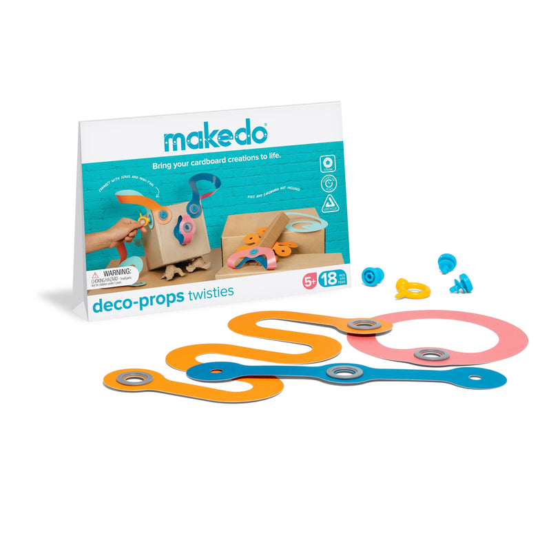Makedo Deco-Props Twisties 18pcs Accessory Set for Makedo Art and Craft for Kids 5yrs+