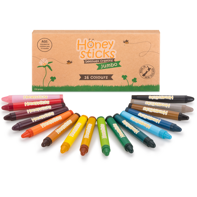 Honeysticks Beewax Crayons Jumbos 16 Pack 12mth+
