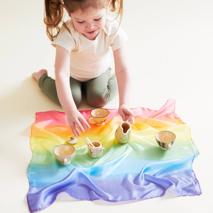 Sarah’s Silks Rainbow Mini Enchanted Playsilks 100% Silk Natural Waldorf Toys