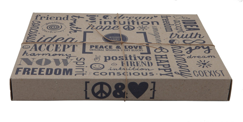 Wooden Story Peace and Love Wooden Affirmation Blocks 29pcs Mindfulness Toy 3yrs+