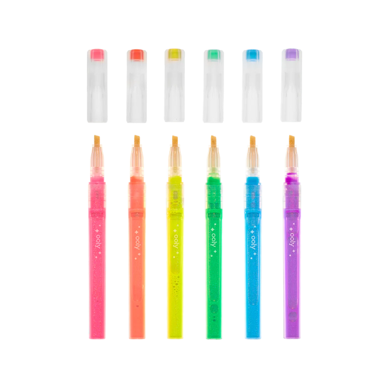 Ooly 6 Oh My Glitter Neon Highlighters Stationary Art and craft for kids 6yrs+