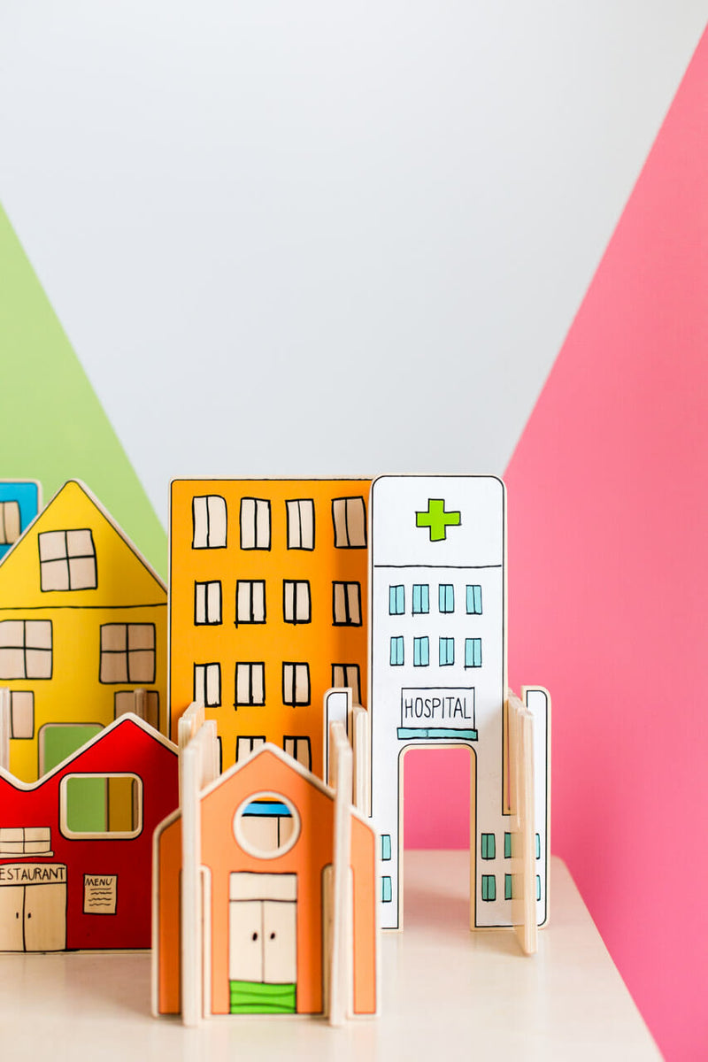 The Freckled Frog Happy Architect Build a Town Pretend & Imaginative Play Developmental Toys for Toddlers Gifts Idea Best Seller 2yrs+