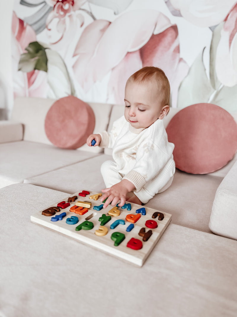 Qtoys Rainbow Lowercase Letter Puzzle Early Literacy Cognitive Developmental Toys for Preschoolers Best Seller 3yrs+