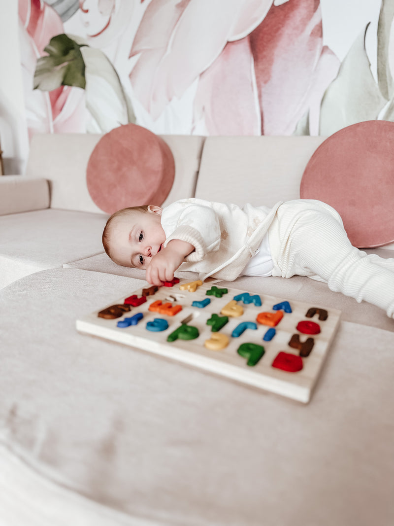 Qtoys Rainbow Lowercase Letter Puzzle Early Literacy Cognitive Developmental Toys for Preschoolers Best Seller 3yrs+