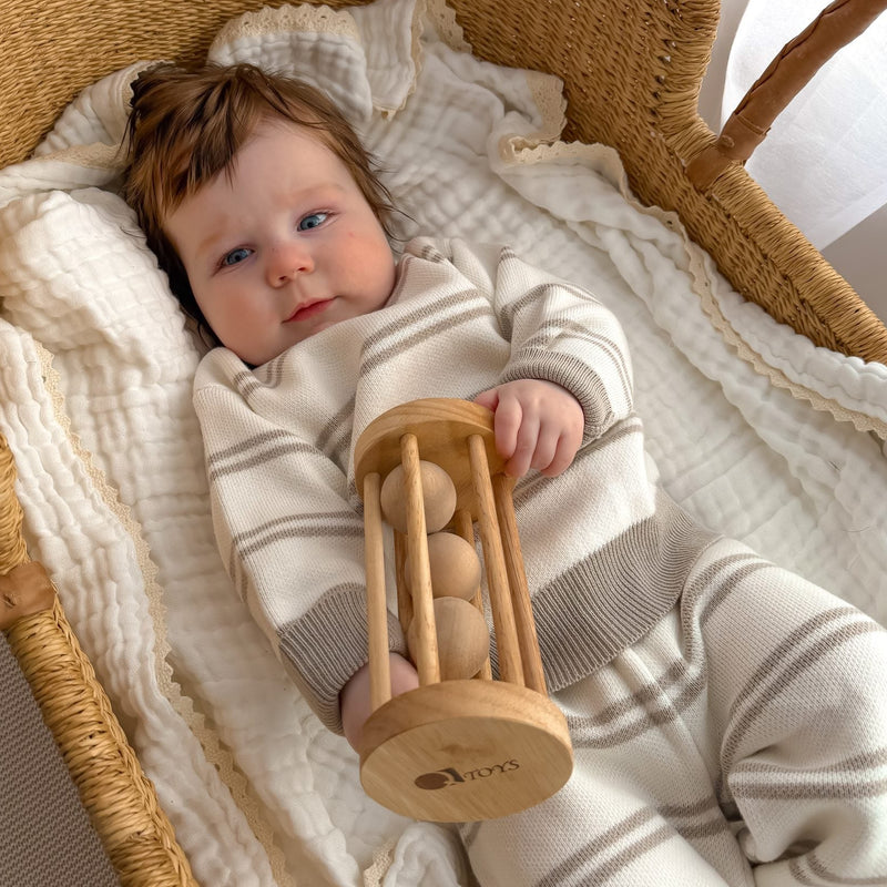 Qtoys Wooden Ball Rattle Baby Toys Baby Gifts Idea 0m+