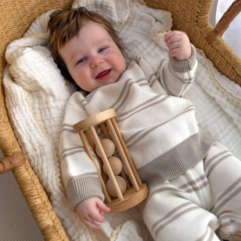 Qtoys Wooden Ball Rattle Baby Toys Baby Gifts Idea 0m+