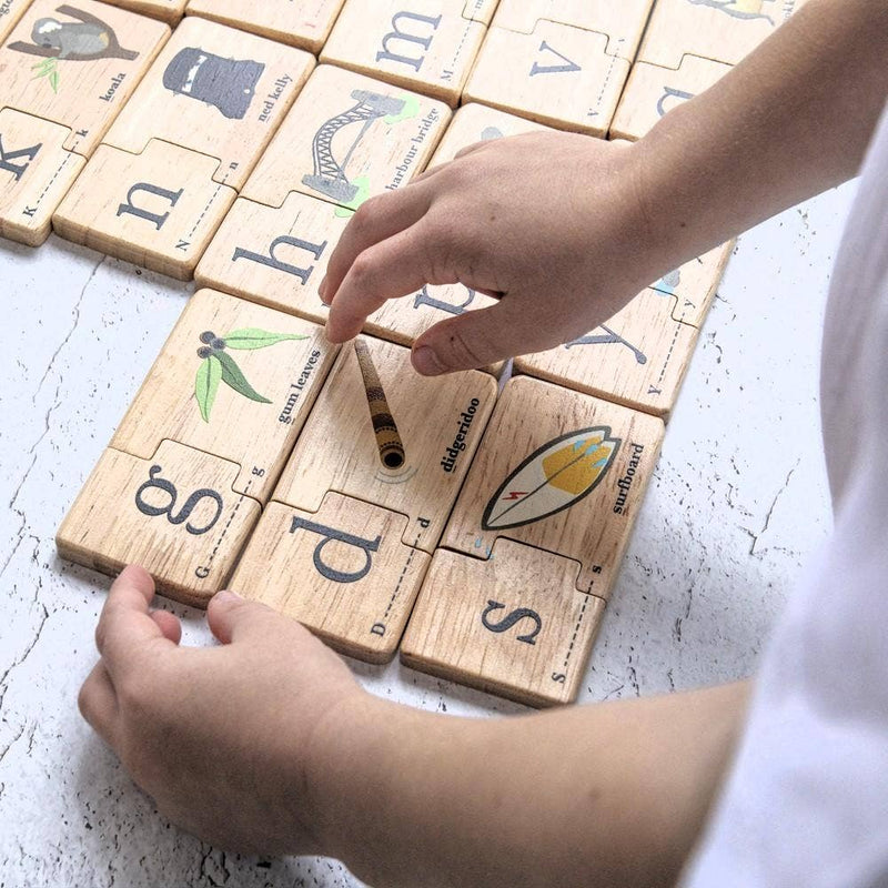 Make Me Iconic Wooden Australian Alphabet Puzzle Educational Jigsaw Toy 2yrs+