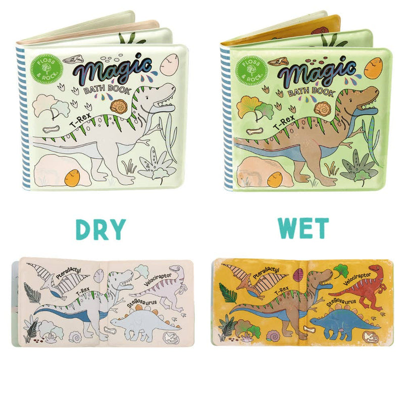 Floss & Rock Magic Colour Changing Bath Book Dino Kid Bath book Dinosaur Theme Bath Toys 18m+