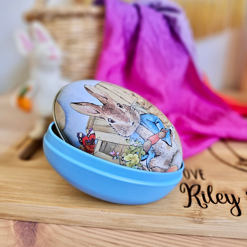 Peter Rabbit Easter Medium Egg Shape Tins 11cm x 6.5cm