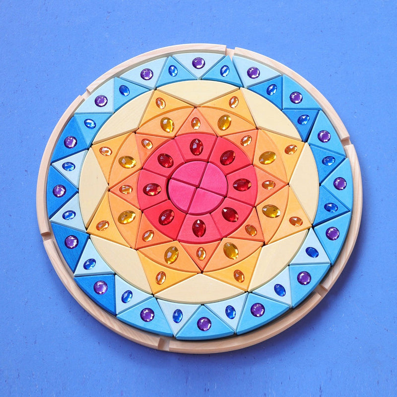 Grimm's Sparkling Mandala Sun Wooden Toys Baby Toddler Toys Gifting Idea for 3yrs+