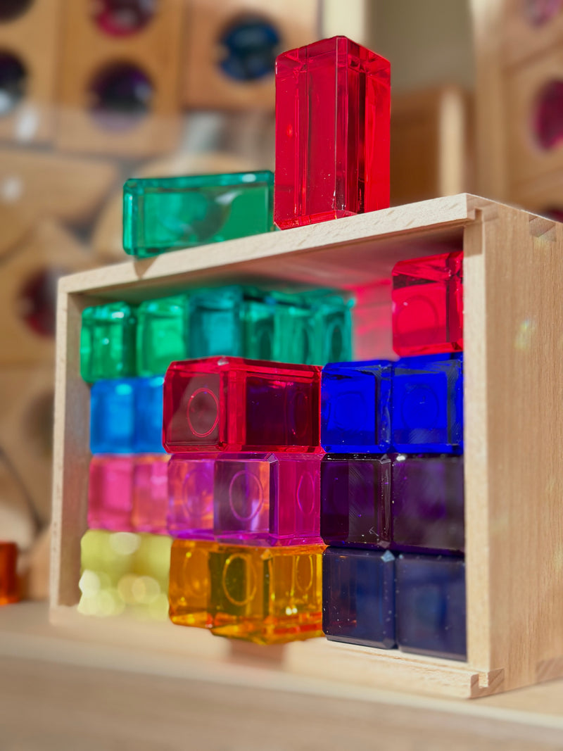 Bauspiel Luminous Building Blocks 24 Piece STEM Wooden Toys 3yrs+