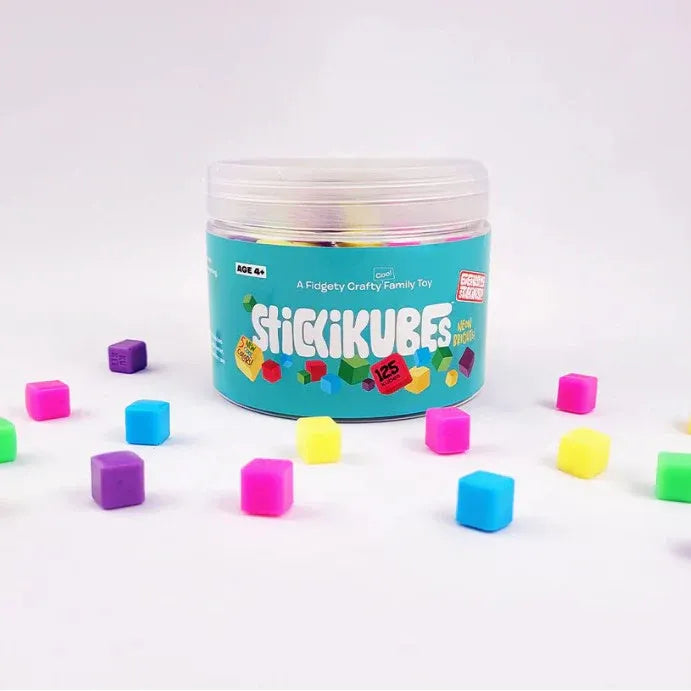 StickiKubes Neon Bright Mini Stacking Cubes 125pcs Fidget Toys Sensory Toys 4yrs+