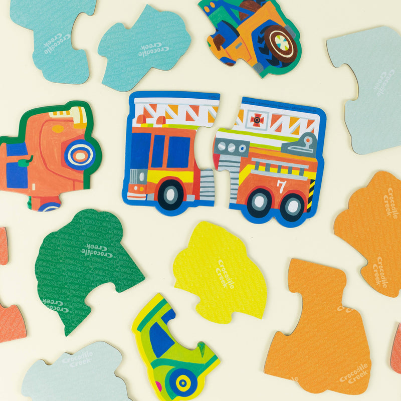 Crocodile Creek Let's Begin Vehicles 10 Beginner 2pcs Puzzles Cognitive Developmental Toys for Toddlers Best Seller 2yrs+