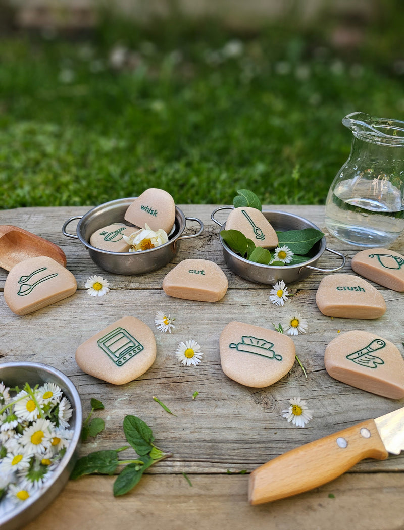 Yellow Door Mud Kitchen Process Stones Set of 10 Developmental Toys for Toddlers Gifts Idea 2yrs+