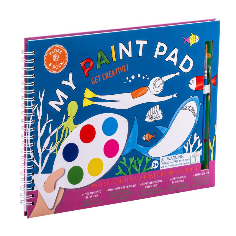 Floss & Rock Paint Pad Deep Sea Activity Book with 8 Paint Palettes and 1 Brush Art and craft for kids Retired 3yrs+