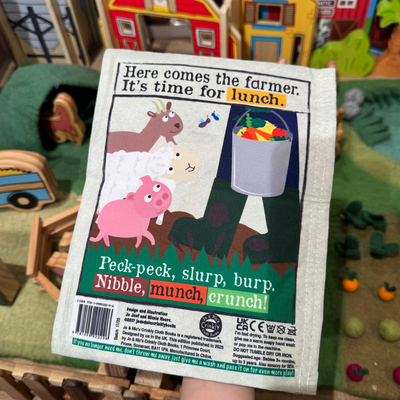 Nursery Times Crinkly Newspaper Farm Animals Rhymes by Jo & Nic's Crinkly Cloth Book Farm Theme 3m+