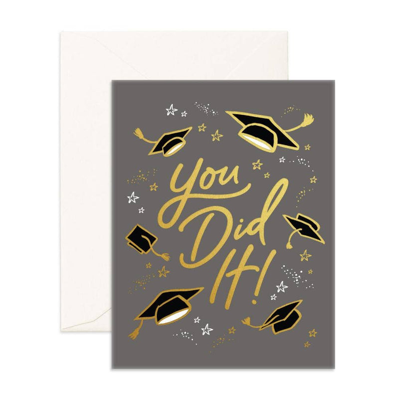 You Did It Foil Greeting Card By Fox and Fallow Congratulation Card
