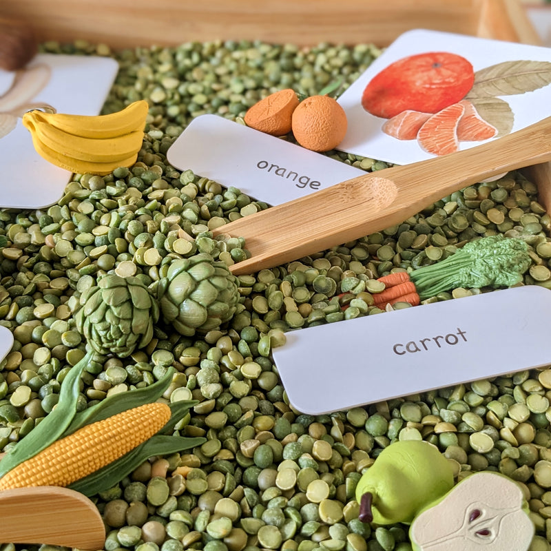 Tube of 8 Fruits & Vegetables Figurines Montessori Language Learning Figurines by Safari Ltd Toob Range 3yrs+