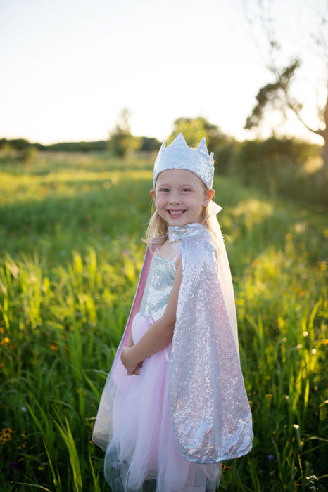 Silver Reversible Sequins Cape  by Great Pretenders Size 5-6 3yrs+