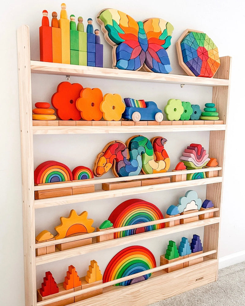 JoyKids Vanished Pinewood Front Facing Kids Book Shelf Best Seller 12(D) x 120(L) x 145(H)cm Kids Furniture (Heavy Shipping)