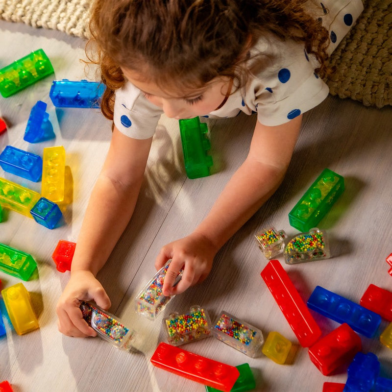 Jelly Blox Stash and Stack 2 in 1 with Storage Case 30pcs Squishy Sensory Creative Play Gift Idea for Toddler 2yrs+