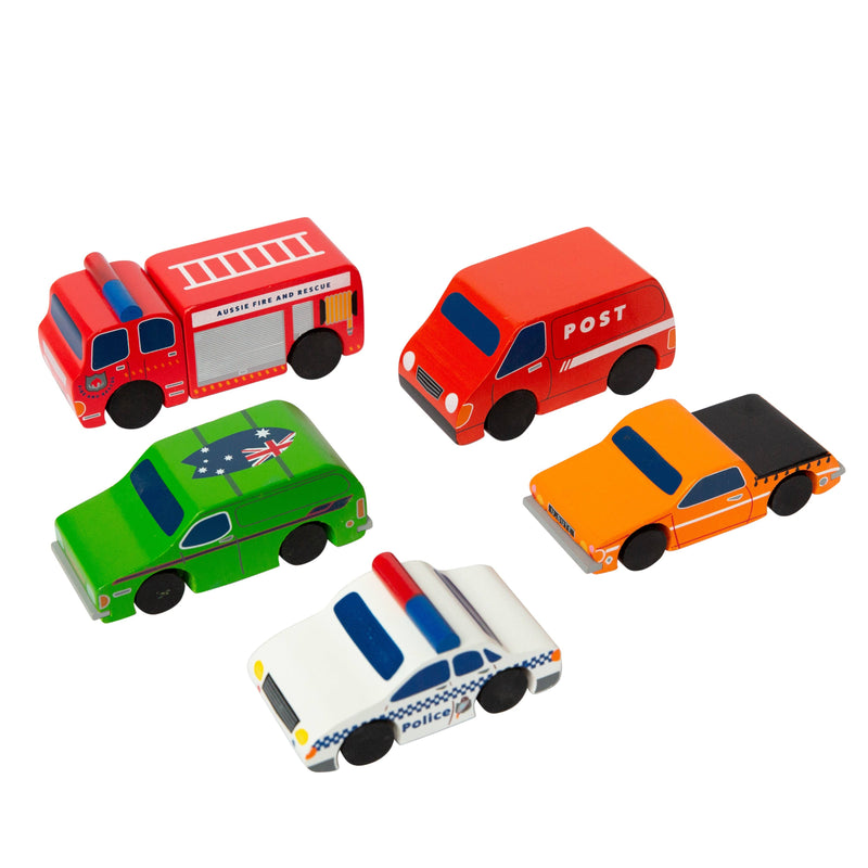Make Me Iconic Wooden Australian Vehicles Set Educational Role Play Toy 18mth+