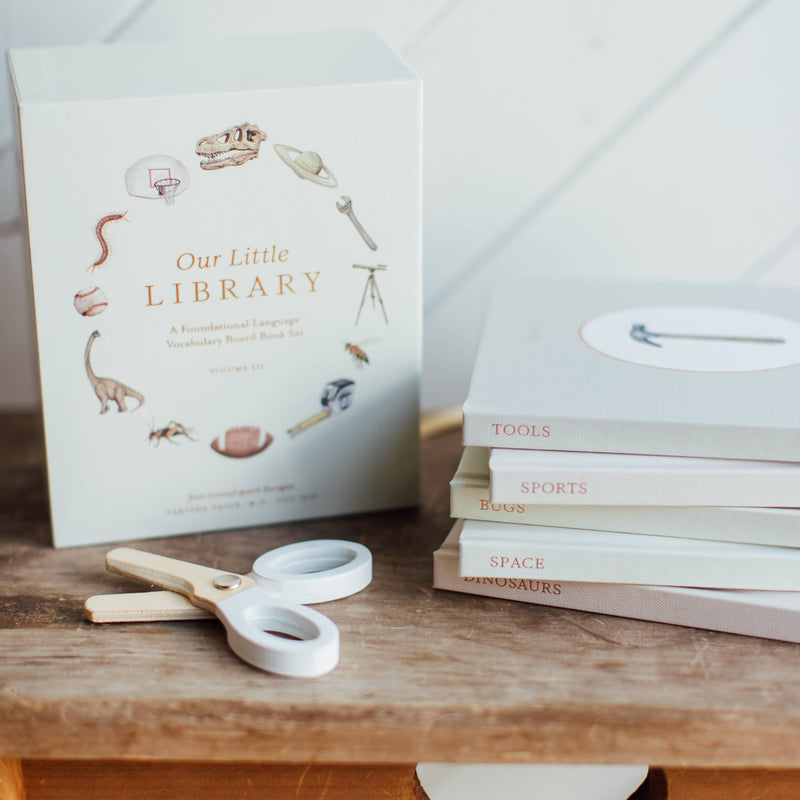 Our Little Library Vol. 3 (5 Board Books) by Paige Tate First Words Books Introducing Sports, Space, Dinosaurs, Tools and Bugs