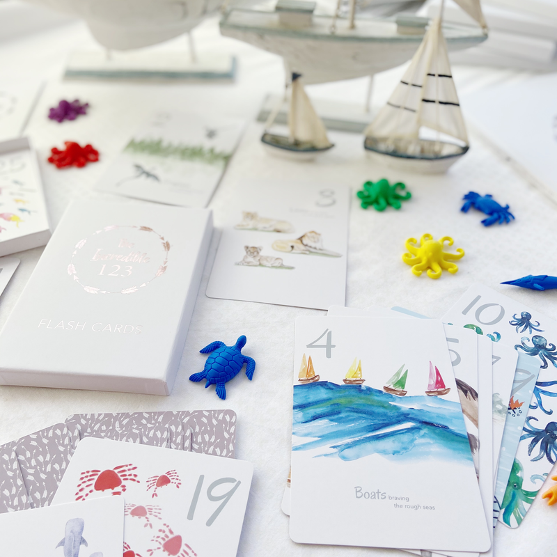 Adored Illustrations The Incredible 123 Flash Cards Early Math Memory Card Game for Kids Clearance 3yrs+