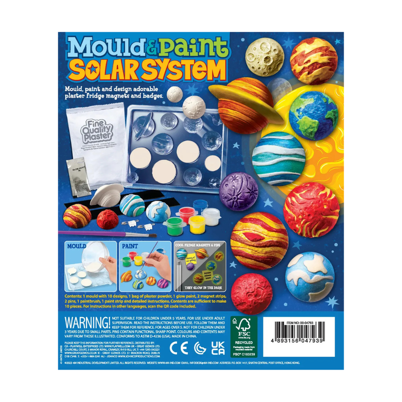Mould & Paint Solar System Glow In The Dark Kit By 4M Space Toys Art and Craft for Kids Gifting idea for 5yrs+